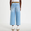 Jean wide leg taille haute ceinture denim triple stone femme