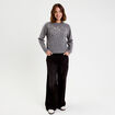 Pull avec perles gris fonc&eacute; femme