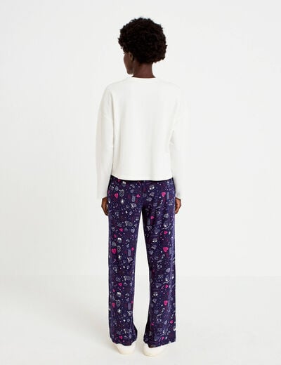 Lot de 2 pyjamas manches longues bleu femme