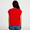 Gilet ample sans manches rouge femme