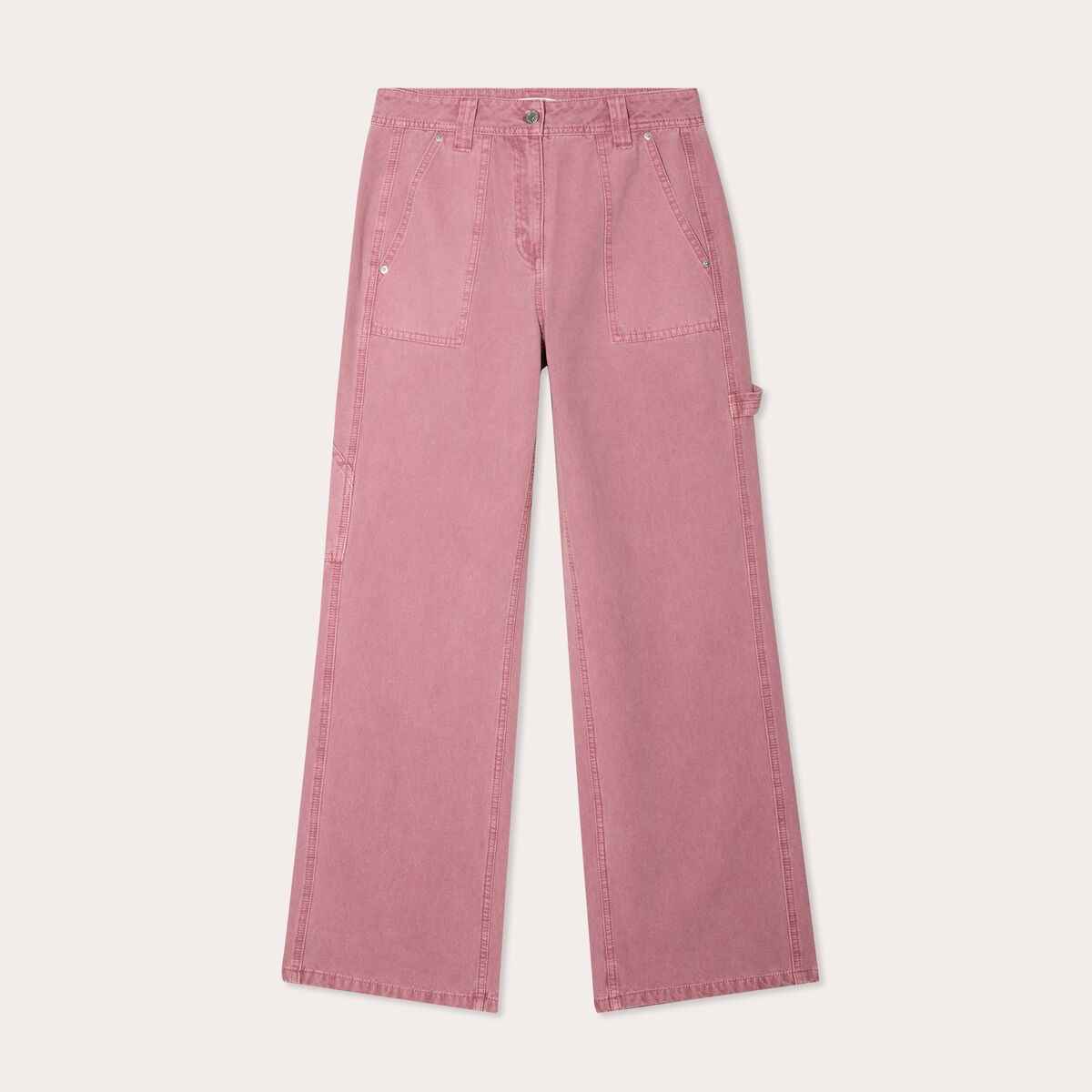 Jean wide leg carpenter vieux rose femme