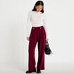 Pantalon bootcut taille standard bordeaux femme