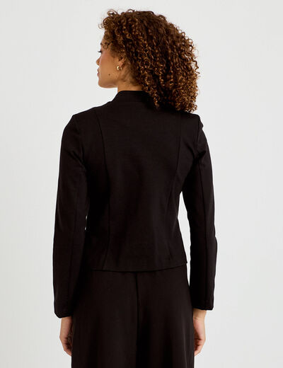 Veste ajust&eacute;e manches longues noir femme