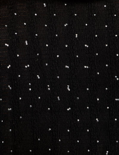 Blouse &agrave; volants noir femme