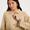 Veste courte boutonn&eacute;e doublure vichy beige femme