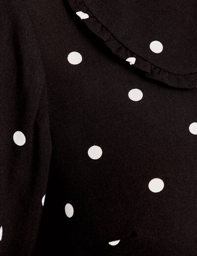 Chemise grand col noir femme