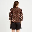 Chemise droite manches longues marron femme