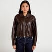Bomber oversize marron fonc&eacute; femme