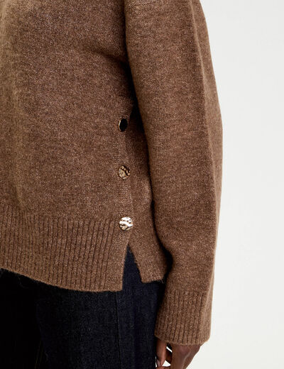 Pull manches longues marron clair femme