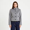 Veste courte aspect laineux gris femme