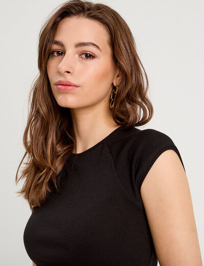 T-shirt manches courtes noir femme