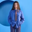 Chemise oversize manches longues bleu femme