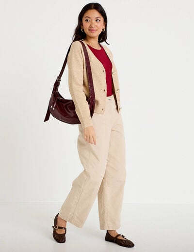 Gilet boutons coeur beige femme