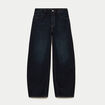 Jean coupe large denim brut femme