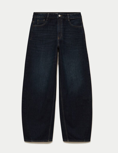 Jean coupe large denim brut femme