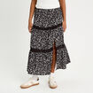 Jupe longue &eacute;vas&eacute;e noir femme