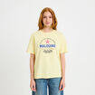 T-shirt col rond manches courtes jaune pastel femme