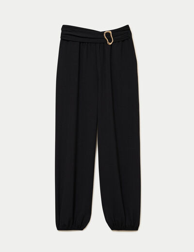 Pantalon bouffant taille standard noir femme