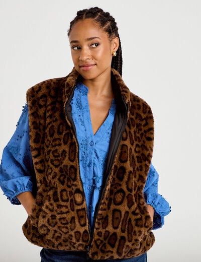 Veste r&eacute;versible sans manches noir femme