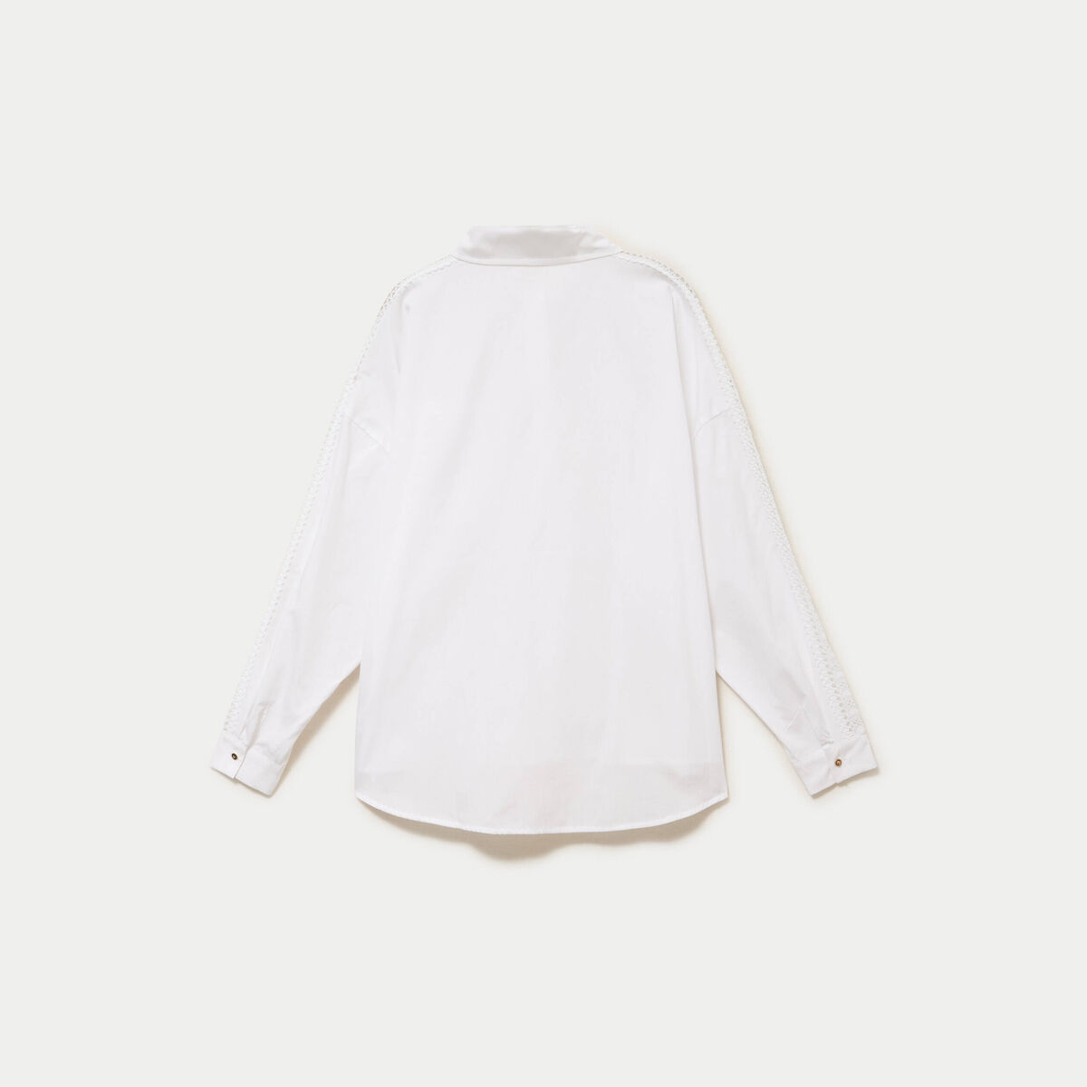 Chemise d&eacute;tails dentelle ecru femme