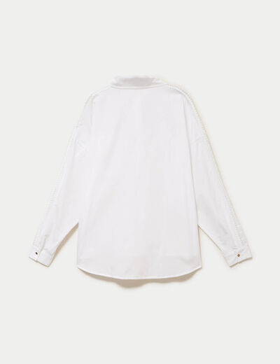 Chemise d&eacute;tails dentelle ecru femme