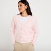 Gilet boutonn&eacute; avec col en V rose clair femme