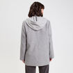 Blazer oversize capuche amovible gris clair femme
