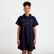 Robe droite en jean denim brut femme