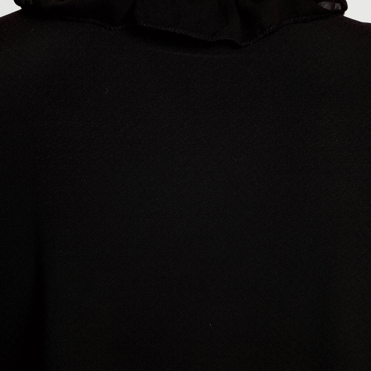 Blouse col v manches longues noir femme