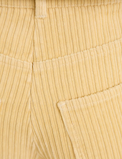 Pantalon large en velours jaune femme