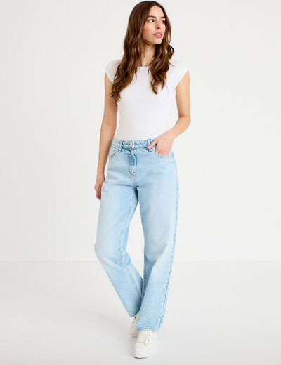 Jeans droit 5 poches denim triple stone femme