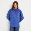 Chemise oversize manches longues bleu femme
