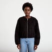 Veste cropped bas resserr&eacute; noir femme