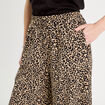 Pantalon large fluide beige femme