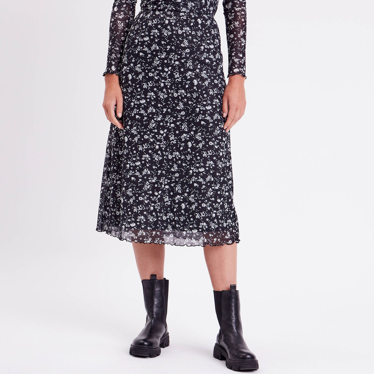 Jupe droite noir femme
