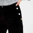 Pantalon bootcut taille haute velours noir femme