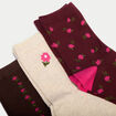 Lot de 3 paires de chaussettes bordeaux femme