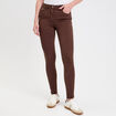 Jeans slim 5 poches marron fonc&eacute; femme