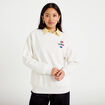 Sweat col rond manches longues ecru femme