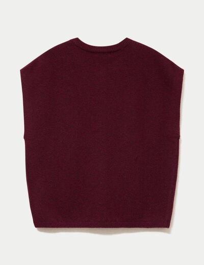 Gilet ample sans manches bordeaux femme