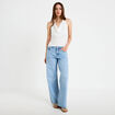 Top ajust&eacute; sans manches col b&eacute;nitier ecru femme