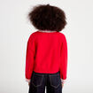 Sweat col chemise manches longues rouge femme