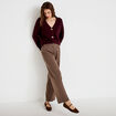 Pantalon large ventre plat taupe femme
