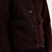 Veste col montant manches longues marron fonc&eacute; femme