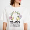 T-shirt oversize manches courtes blanc femme