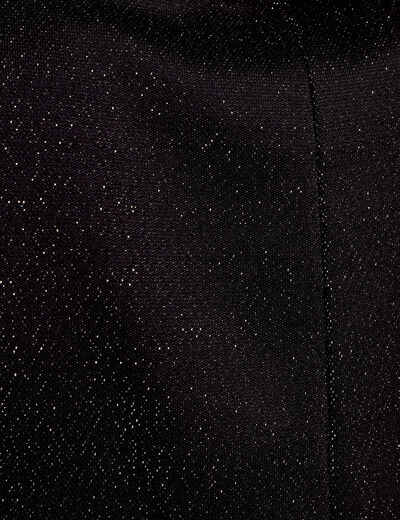 Robe longue fils m&eacute;tallis&eacute;s noir femme