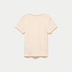 T-shirt col rond manches courtes couleur or femme
