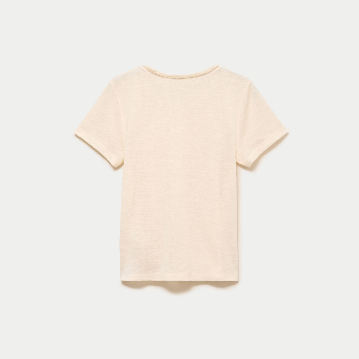 T-shirt col rond manches courtes couleur or femme