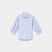 Chemise coupe ample manches 3/4 bleu femme