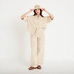 Blouse boyfriend manches 3/4 beige moyen femme